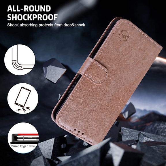 For Google Pixel 9 Pro Skin Feeling Oil Leather Texture PU + TPU Phone Case(Champagne)