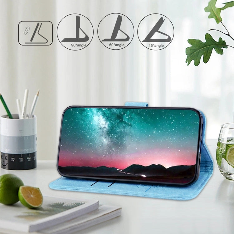 For Google Pixel 9 Pro Skin Feeling Oil Leather Texture PU + TPU Phone Case(Light Blue)