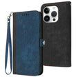 For iPhone 16 Pro Side Buckle Double Fold Hand Strap Leather Phone Case(Royal) - iPhone 16 Pro Cases by PMC TechLife | Online Shopping South Africa | PMC TechLife | Buy Now Pay Later Mobicred