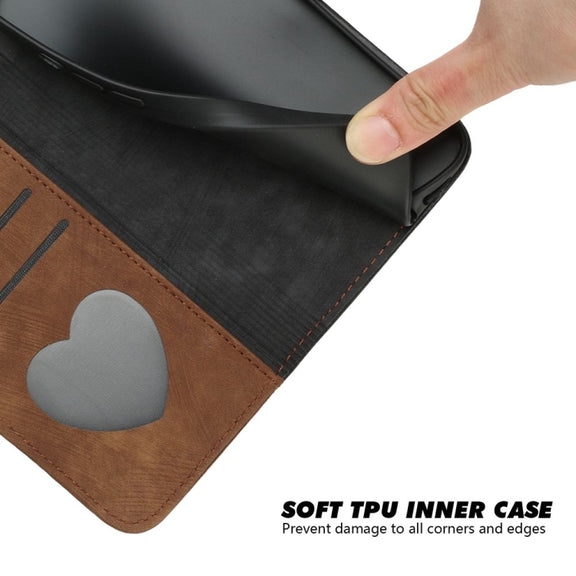 For iPhone 16 Side Buckle Double Fold Hand Strap Leather Phone Case(Brown)