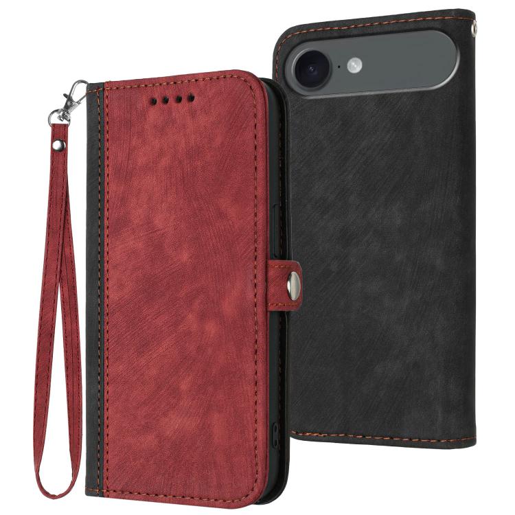 For iPhone 17 Air Side Buckle Double Fold Hand Strap Leather Phone Case(Red) - free shipping - PMc TechLife - Order now!