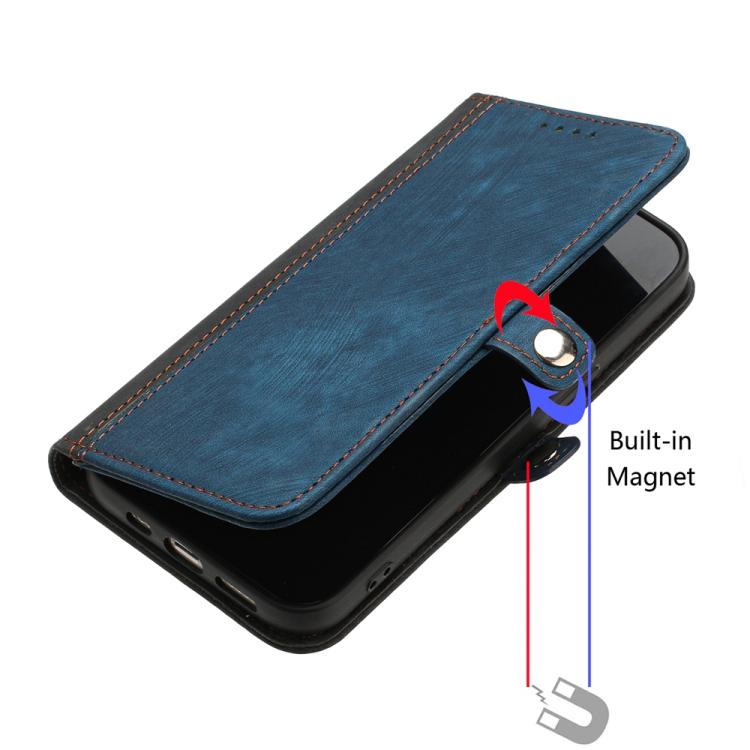 For iPhone 17 Side Buckle Double Fold Hand Strap Leather Phone Case(Royal) - free shipping - PMc TechLife - Order now!