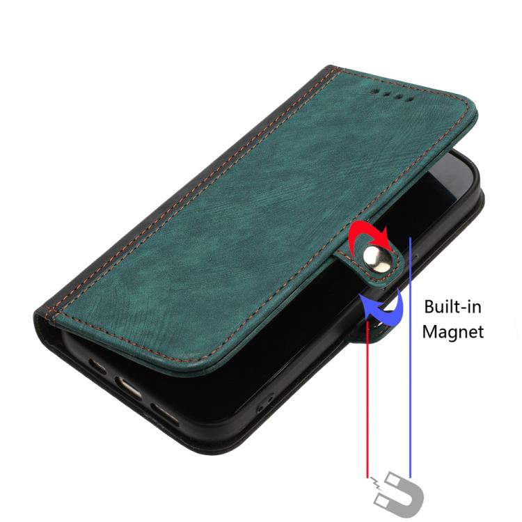For iPhone 17 Pro Max Side Buckle Double Fold Hand Strap Leather Phone Case(Dark Green) - free shipping - PMc TechLife - Order now!