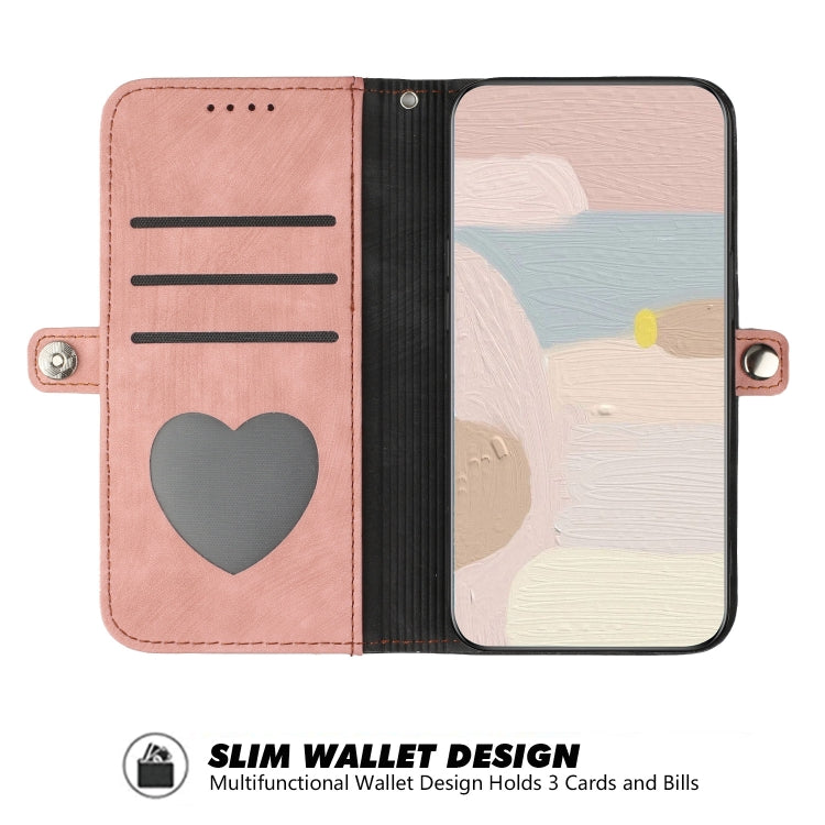 For Huawei Pura 70 Pro / Pura 70 Pro+ Side Buckle Double Fold Hand Strap Leather Phone Case(Pink)