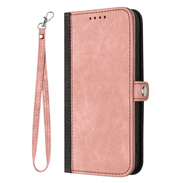 For Motorola Edge 5G 2024 Side Buckle Double Fold Hand Strap Leather Phone Case(Pink)