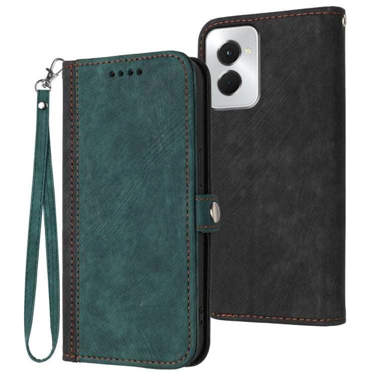 For Motorola Moto G Power 5G 2024 Side Buckle Double Fold Hand Strap Leather Phone Case(Dark Green) - Motorola Cases by PMC Jewellery | Online Shopping South Africa | PMC Jewellery | Buy Now Pay Later Mobicred