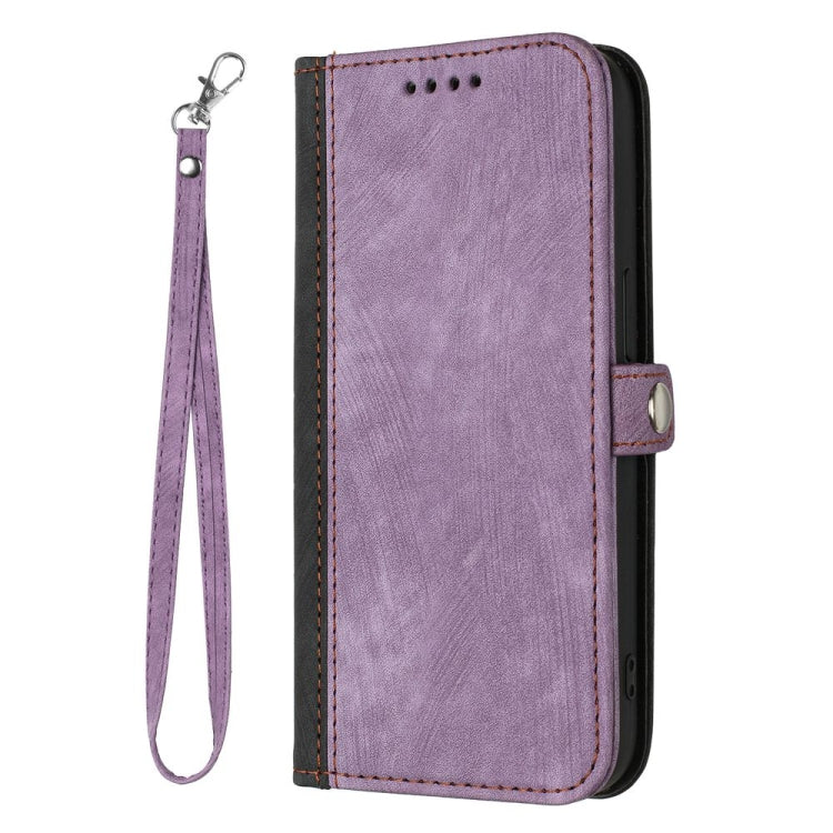 For Motorola Moto G Power 5G 2024 Side Buckle Double Fold Hand Strap Leather Phone Case(Purple)