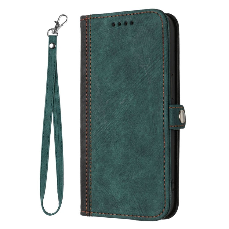 For Motorola Moto G Stylus 5G 2024 Side Buckle Double Fold Hand Strap Leather Phone Case(Dark Green)