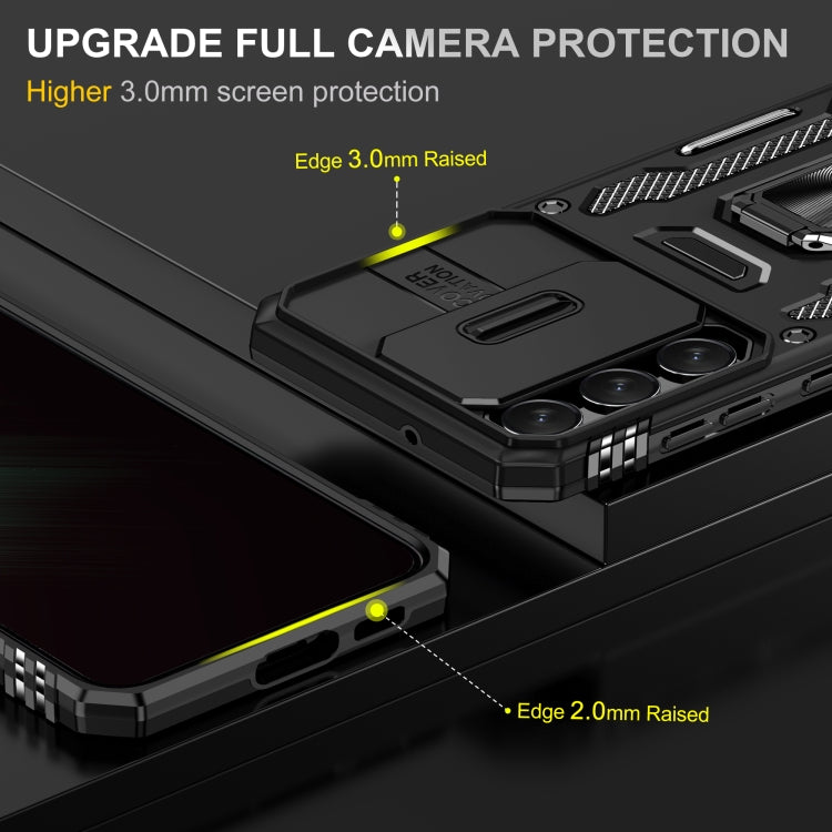 For Samsung Galaxy S24 5G Armor PC + TPU Camera Shield Phone Case(Black) - Galaxy S24 5G Cases by PMC TechLife | Online Shopping South Africa | PMC TechLife