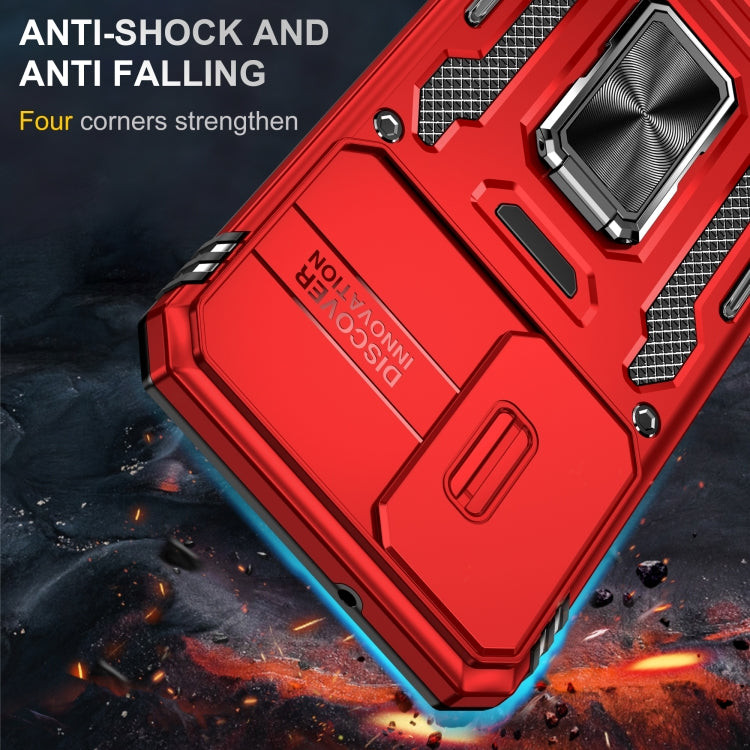 For Samsung Galaxy S24 5G Armor PC + TPU Camera Shield Phone Case(Red) - Galaxy S24 5G Cases by PMC TechLife | Online Shopping South Africa | PMC TechLife
