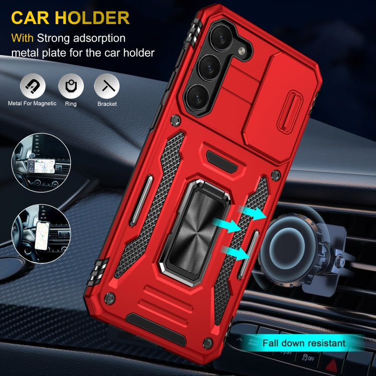 For Samsung Galaxy S24 5G Armor PC + TPU Camera Shield Phone Case(Red) - Galaxy S24 5G Cases by PMC TechLife | Online Shopping South Africa | PMC TechLife