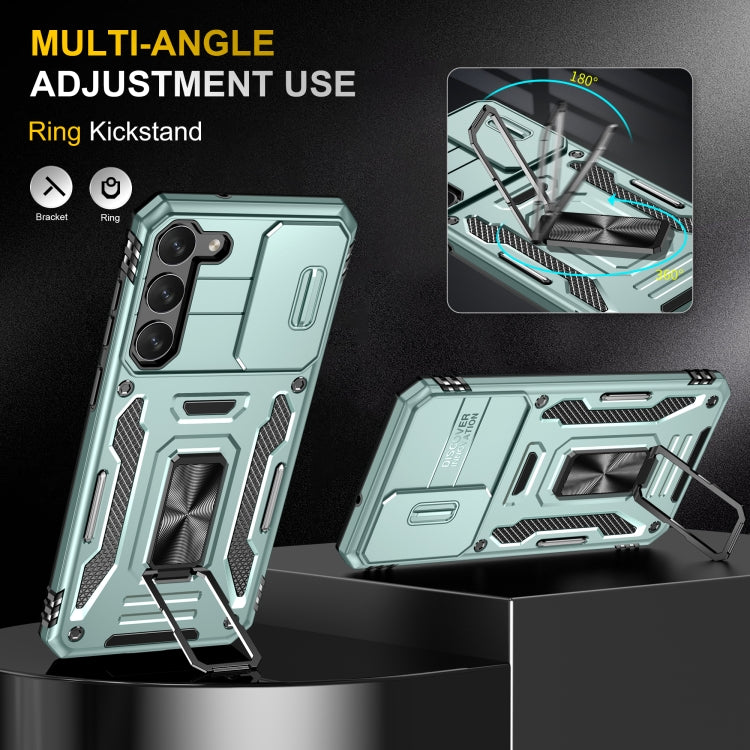 For Samsung Galaxy S24+ 5G Armor PC + TPU Camera Shield Phone Case(Alpine Green) - Galaxy S24+ 5G Cases by PMC TechLife | Online Shopping South Africa | PMC TechLife