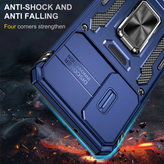 For Samsung Galaxy S24+ 5G Armor PC + TPU Camera Shield Phone Case(Navy Blue)