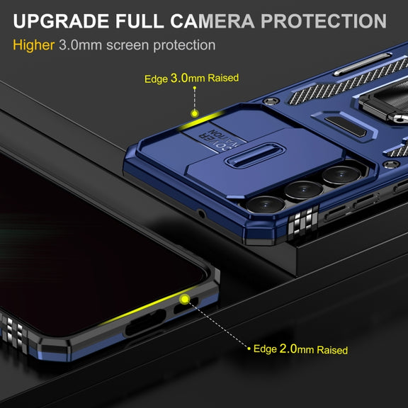 For Samsung Galaxy S24+ 5G Armor PC + TPU Camera Shield Phone Case(Navy Blue)