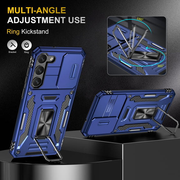 For Samsung Galaxy S24+ 5G Armor PC + TPU Camera Shield Phone Case(Navy Blue)