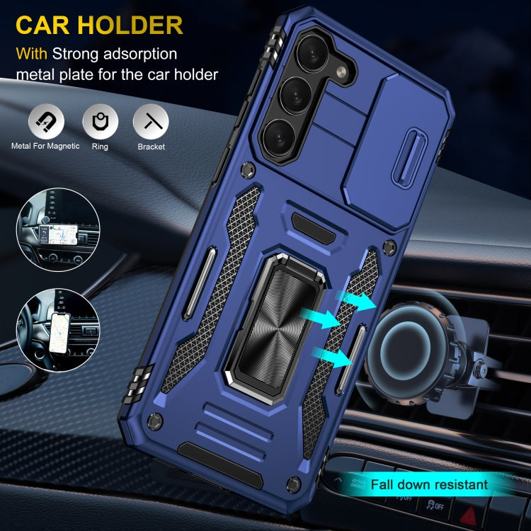 For Samsung Galaxy S24+ 5G Armor PC + TPU Camera Shield Phone Case(Navy Blue)
