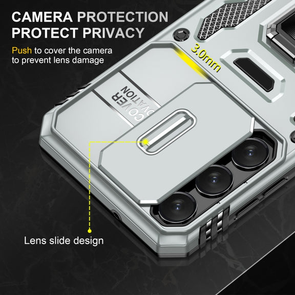 For Samsung Galaxy S24+ 5G Armor PC + TPU Camera Shield Phone Case(Grey)