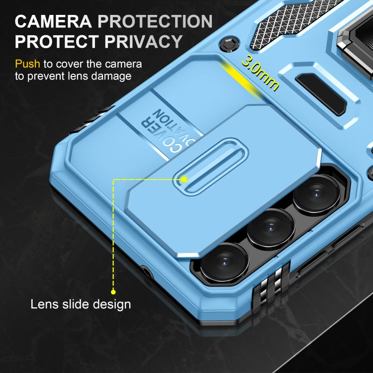 For Samsung Galaxy S24+ 5G Armor PC + TPU Camera Shield Phone Case(Light Blue)