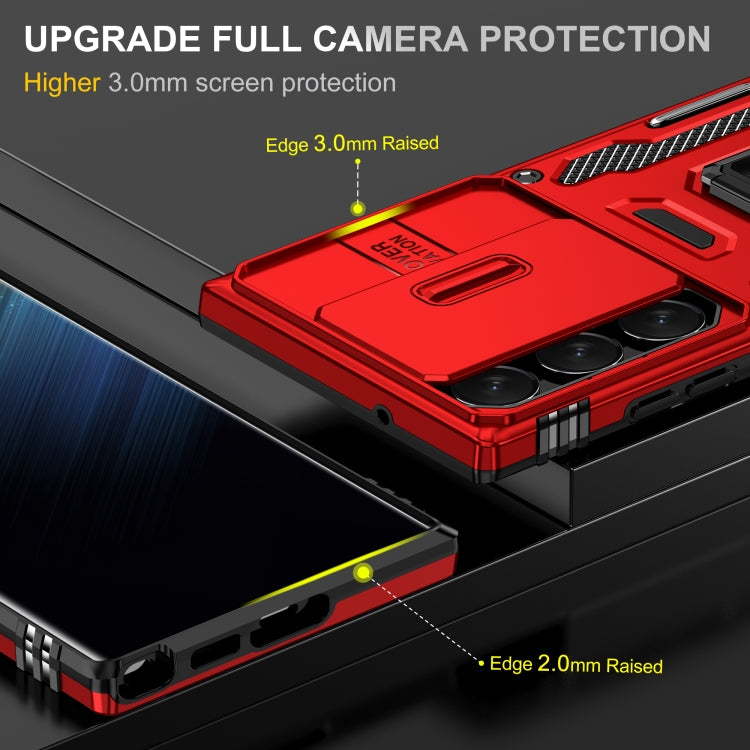 For Samsung Galaxy S24 Ultra 5G Armor PC + TPU Camera Shield Phone Case(Red) - Galaxy S24 Ultra 5G Cases by PMC TechLife | Online Shopping South Africa | PMC TechLife