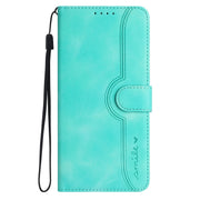 For Huawei Pura 70 Heart Pattern Skin Feel Leather Phone Case(Light Blue)