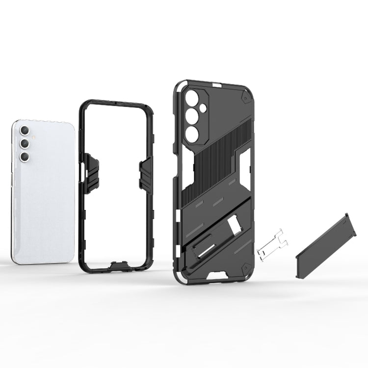 For Samsung Galaxy A25 5G Punk Armor 2 in 1 PC + TPU Shockproof Phone Case with Invisible Holder(Black) - Galaxy Phone Cases by PMC TechLife | Online Shopping South Africa | PMC TechLife