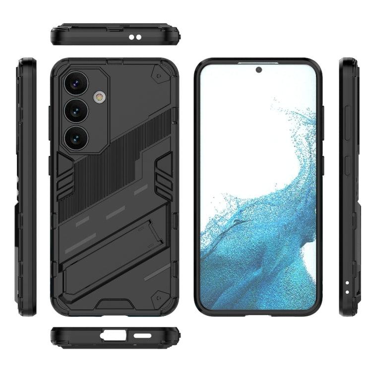 For Samsung Galaxy S24 5G Punk Armor 2 in 1 PC + TPU Shockproof Phone Case with Invisible Holder(Black) - Galaxy S24 5G Cases by PMC TechLife | Online Shopping South Africa | PMC TechLife