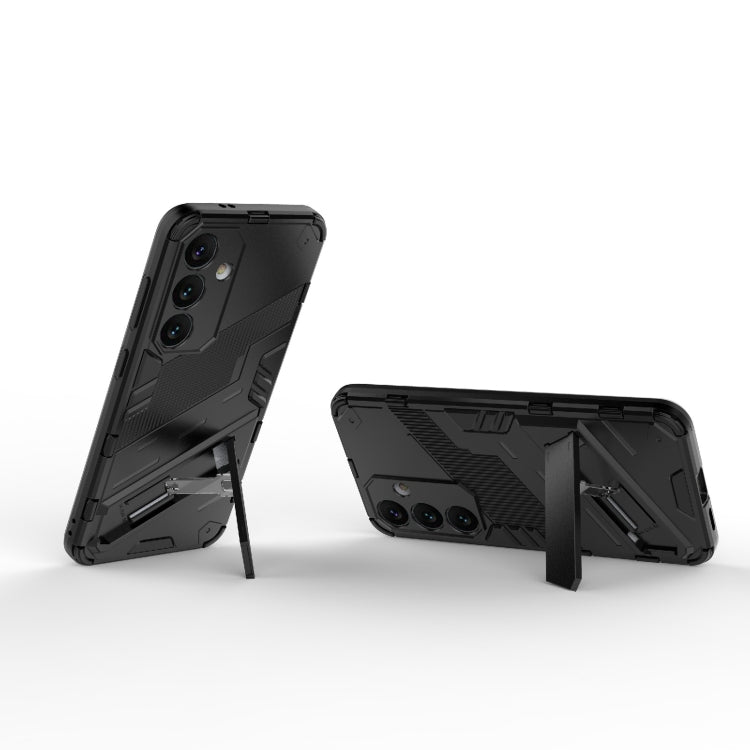 For Samsung Galaxy S24 5G Punk Armor 2 in 1 PC + TPU Shockproof Phone Case with Invisible Holder(Black) - Galaxy S24 5G Cases by PMC TechLife | Online Shopping South Africa | PMC TechLife