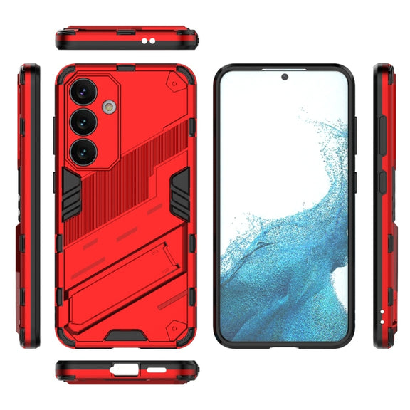For Samsung Galaxy S24 5G Punk Armor 2 in 1 PC + TPU Shockproof Phone Case with Invisible Holder(Red)