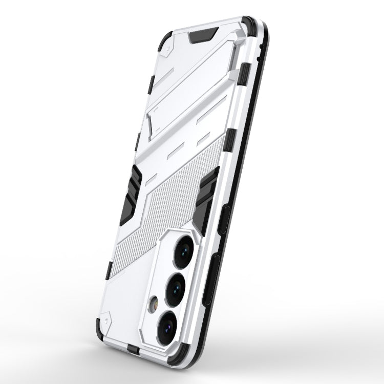 For Samsung Galaxy S24 5G Punk Armor 2 in 1 PC + TPU Shockproof Phone Case with Invisible Holder(White) - Galaxy S24 5G Cases by PMC TechLife | Online Shopping South Africa | PMC TechLife
