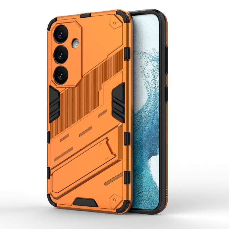 For Samsung Galaxy S24 5G Punk Armor 2 in 1 PC + TPU Shockproof Phone Case with Invisible Holder(Orange) - Galaxy S24 5G Cases by PMC TechLife | Online Shopping South Africa | PMC TechLife