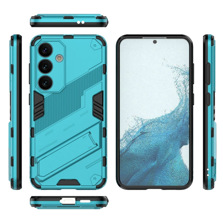 For Samsung Galaxy S24 5G Punk Armor 2 in 1 PC + TPU Shockproof Phone Case with Invisible Holder(Blue) - Galaxy S24 5G Cases by PMC TechLife | Online Shopping South Africa | PMC TechLife