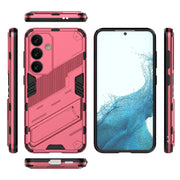 For Samsung Galaxy S24 5G Punk Armor 2 in 1 PC + TPU Shockproof Phone Case with Invisible Holder(Light Red)