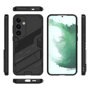 For Samsung Galaxy S24+ 5G Punk Armor 2 in 1 PC + TPU Shockproof Phone Case with Invisible Holder(Black)