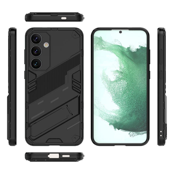 For Samsung Galaxy S24+ 5G Punk Armor 2 in 1 PC + TPU Shockproof Phone Case with Invisible Holder(Black)