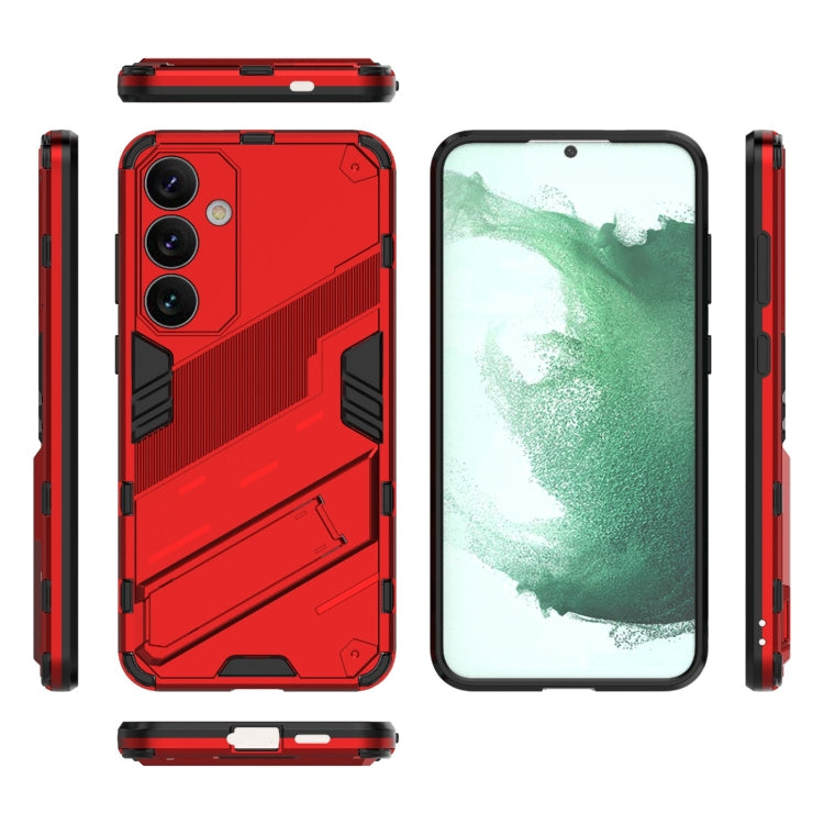 For Samsung Galaxy S24+ 5G Punk Armor 2 in 1 PC + TPU Shockproof Phone Case with Invisible Holder(Red) - Galaxy S24+ 5G Cases by PMC TechLife | Online Shopping South Africa | PMC TechLife