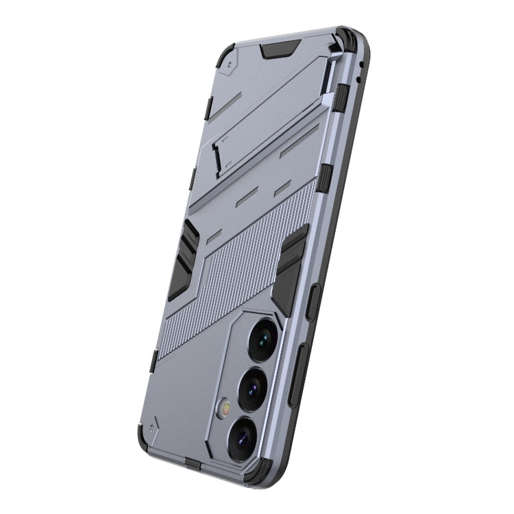 For Samsung Galaxy S24+ 5G Punk Armor 2 in 1 PC + TPU Shockproof Phone Case with Invisible Holder(Grey) - Galaxy S24+ 5G Cases by PMC TechLife | Online Shopping South Africa | PMC TechLife