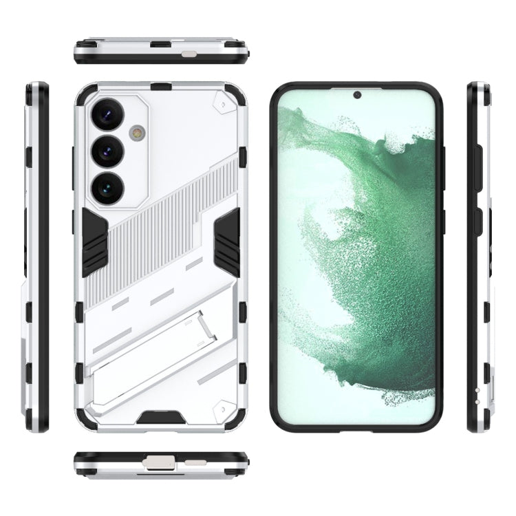 For Samsung Galaxy S24+ 5G Punk Armor 2 in 1 PC + TPU Shockproof Phone Case with Invisible Holder(White) - free shipping - PMC TechLife - Order now!