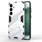 For Samsung Galaxy S24+ 5G Punk Armor 2 in 1 PC + TPU Shockproof Phone Case with Invisible Holder(White)