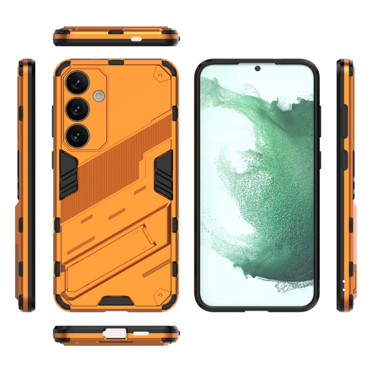 For Samsung Galaxy S24+ 5G Punk Armor 2 in 1 PC + TPU Shockproof Phone Case with Invisible Holder(Orange) - Galaxy S24+ 5G Cases by PMC TechLife | Online Shopping South Africa | PMC TechLife | Buy Now Pay Later Mobicred