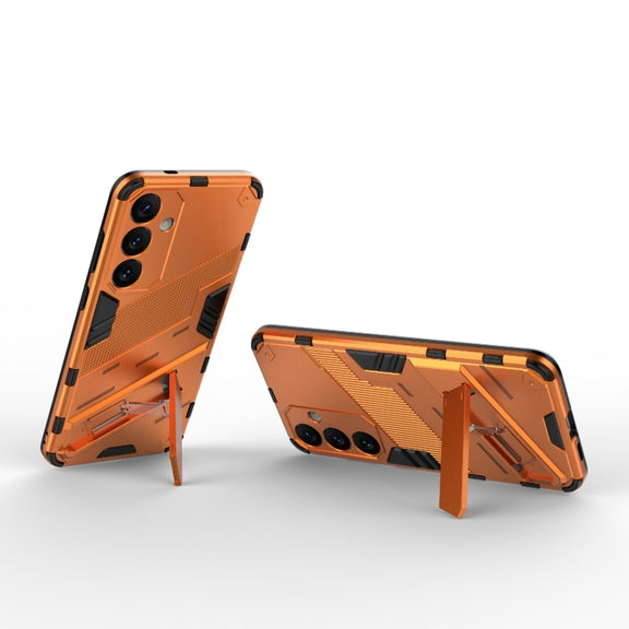 For Samsung Galaxy S24+ 5G Punk Armor 2 in 1 PC + TPU Shockproof Phone Case with Invisible Holder(Orange)