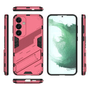 For Samsung Galaxy S24+ 5G Punk Armor 2 in 1 PC + TPU Shockproof Phone Case with Invisible Holder(Light Red)