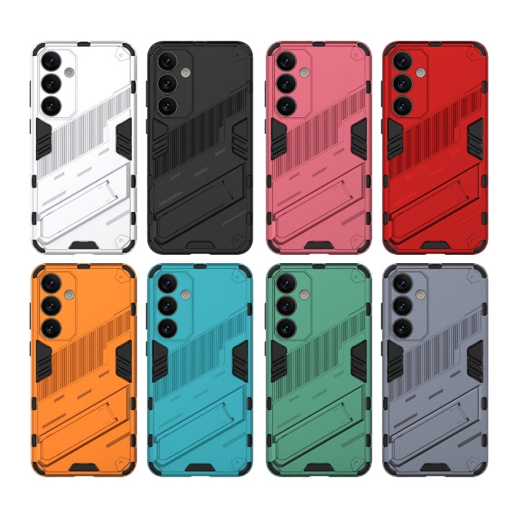 For Samsung Galaxy S24+ 5G Punk Armor 2 in 1 PC + TPU Shockproof Phone Case with Invisible Holder(Light Red)