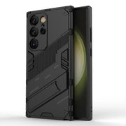 For Samsung Galaxy S24 Ultra 5G Punk Armor 2 in 1 PC + TPU Shockproof Phone Case with Invisible Holder(Black)