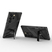 For Samsung Galaxy S24 Ultra 5G Punk Armor 2 in 1 PC + TPU Shockproof Phone Case with Invisible Holder(Black)