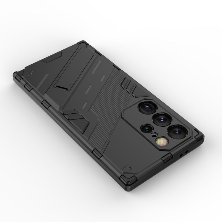 For Samsung Galaxy S24 Ultra 5G Punk Armor 2 in 1 PC + TPU Shockproof Phone Case with Invisible Holder(Black)