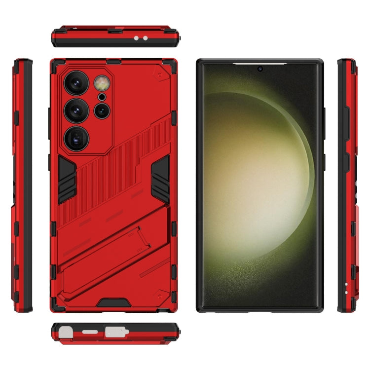For Samsung Galaxy S24 Ultra 5G Punk Armor 2 in 1 PC + TPU Shockproof Phone Case with Invisible Holder(Red) - free shipping - PMC TechLife - Order now!