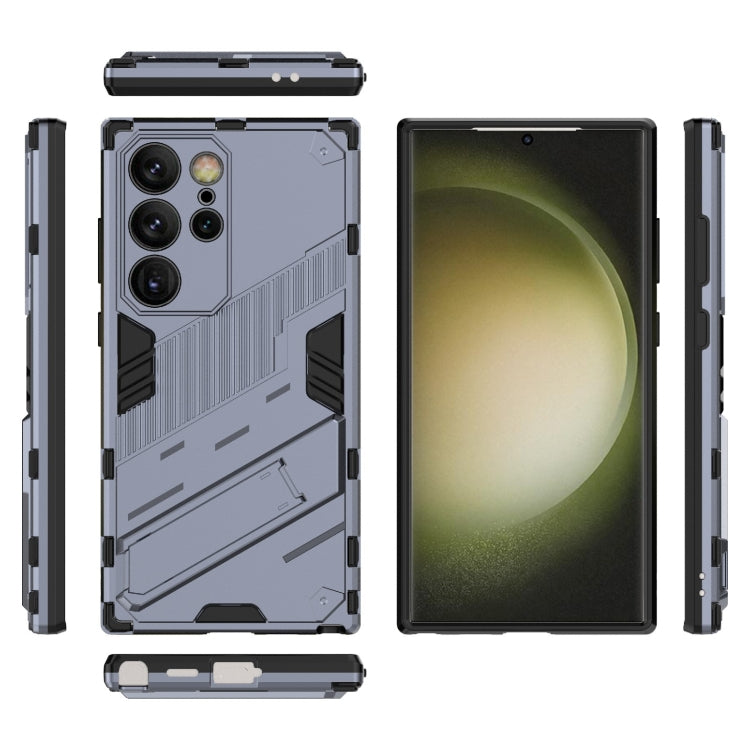 For Samsung Galaxy S24 Ultra 5G Punk Armor 2 in 1 PC + TPU Shockproof Phone Case with Invisible Holder(Grey) - Galaxy S24 Ultra 5G Cases by PMC TechLife | Online Shopping South Africa | PMC TechLife