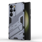 For Samsung Galaxy S24 Ultra 5G Punk Armor 2 in 1 PC + TPU Shockproof Phone Case with Invisible Holder(Grey)