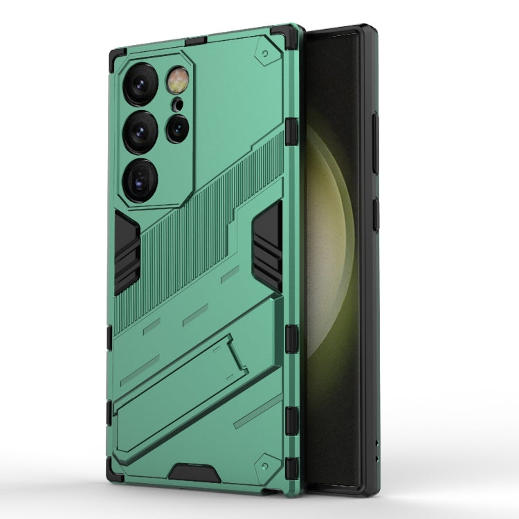 For Samsung Galaxy S24 Ultra 5G Punk Armor 2 in 1 PC + TPU Shockproof Phone Case with Invisible Holder(Green) - Galaxy S24 Ultra 5G Cases by PMC TechLife | Online Shopping South Africa | PMC TechLife
