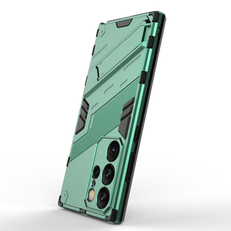 For Samsung Galaxy S24 Ultra 5G Punk Armor 2 in 1 PC + TPU Shockproof Phone Case with Invisible Holder(Green) - Galaxy S24 Ultra 5G Cases by PMC TechLife | Online Shopping South Africa | PMC TechLife